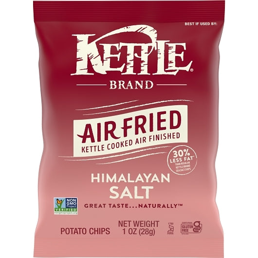 Kettle Brand Potato Chips, Air Fried Himalayan Salt Kettle Chips, 1 Oz Snack Bag