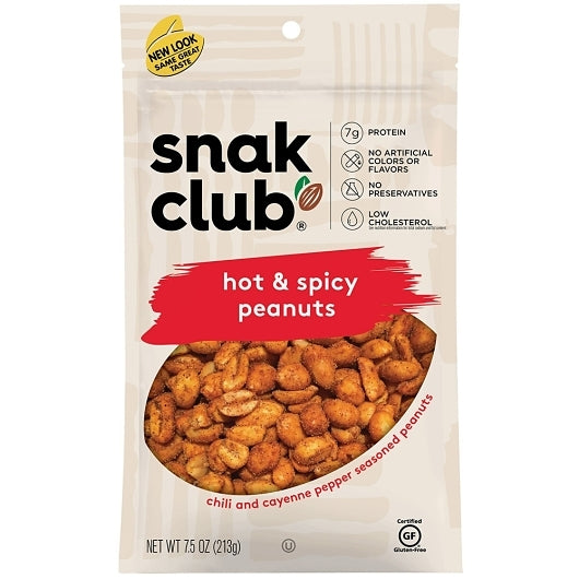 SNAK CLUB HOT & SPICY PEANUTS, 6 -