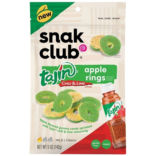 SNAK CLUB TAJIN APPLE GUMMY RINGS, 6 - 5 OZ