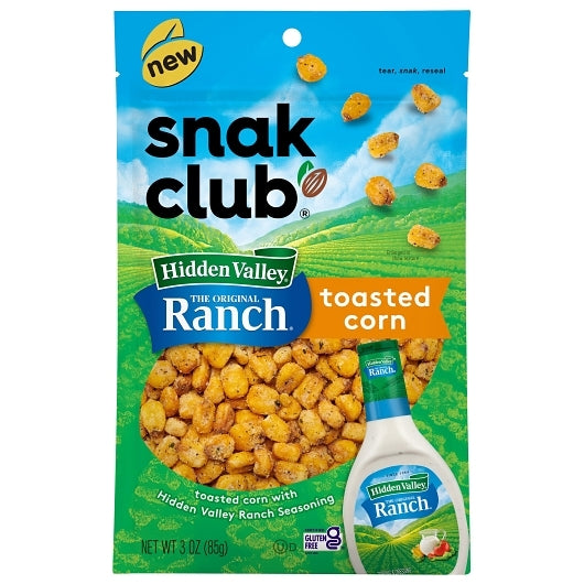 SNAK CLUB HIDDEN VALLEY RANCH TOASTED CORN, 6- 3 OZ