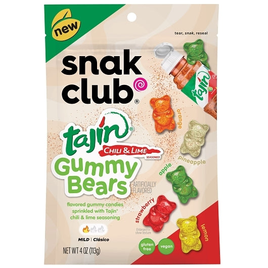 SNAK CLUB TAJIN GUMMY BEARS, 6 - 4 OZ