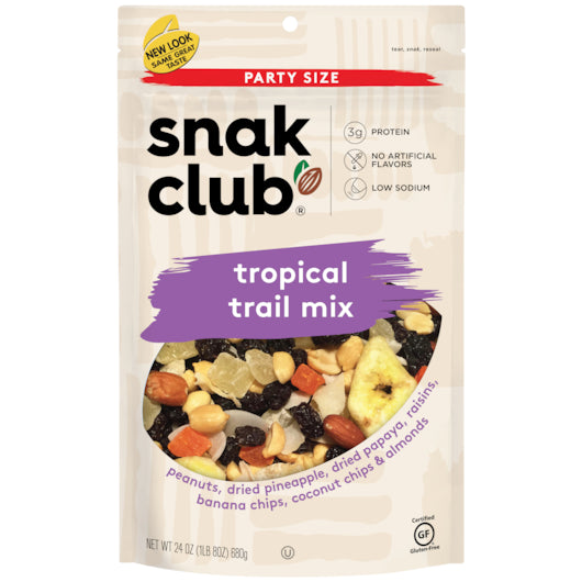 SNAK CLUB TROPICAL TRAIL MIX PARTY SIZE, 6 - 1.5 LB