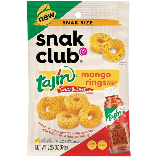 SNAK CLUB TAJIN MANGO GUMMY RINGS, 12 - 2.25 OZ
