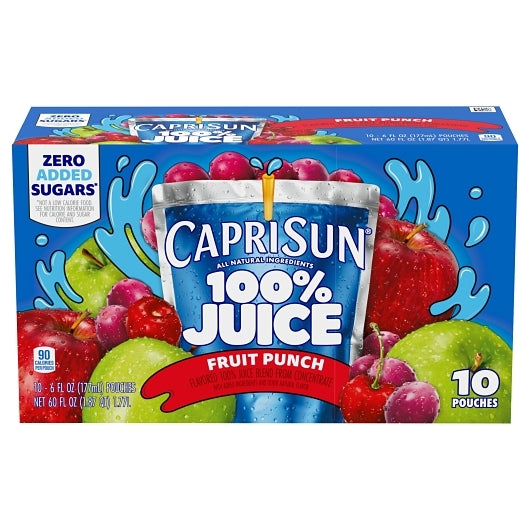 CAPRI SUN 100% JUICE READY TO DRINK FRUIT PUNCH, 4 - 60 FO