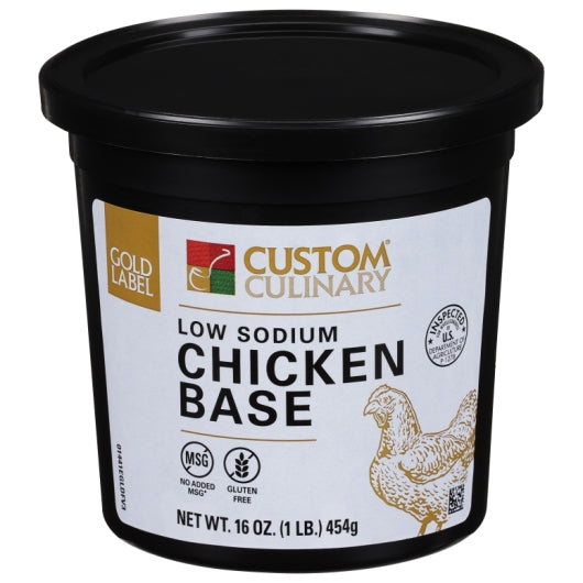 Custom Culinary Gold Label Low Sodium ChickenBase Gluten Free No MSG Added 6 x 1 LB