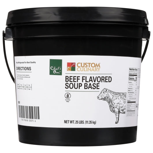Custom Culinary Chef's Own Beef Flavored BaseGluten Free 25 LB Pail