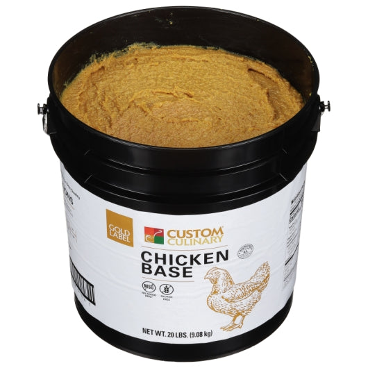 Custom Culinary Gold Label Chicken Base Gluten Free No MSG Added 20 LB Pail