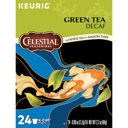 CELESTIAL SEASONINGS TEA K-CUP POD NATURAL ANTIOXIDANT GREEN DECAFFEINATED, 4 - 24 CNT