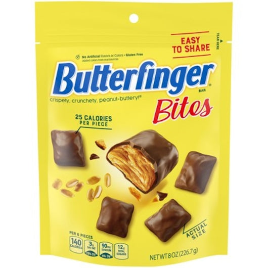 Butterfinger Bite-Sized Peanut-Buttery Chocolate-y Candy Bars, 8 Ounce Bag (Pack of 12)
