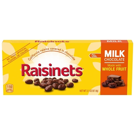 RAISINETS California Raisins Covered in Milk Chocolate, Concession Box, 3.1oz/87.8g x15
