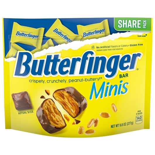 BUTTERFINGER Peanut Buttery Minis Stand up Share Bag 9.8oz / 277g x8