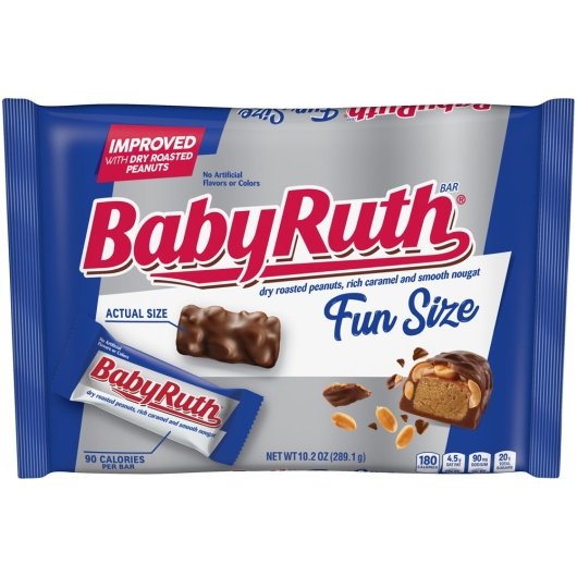 Baby Ruth Fun Size Milk Chocolate Candy Bars,Individually Wrapped 10.2oz X 12