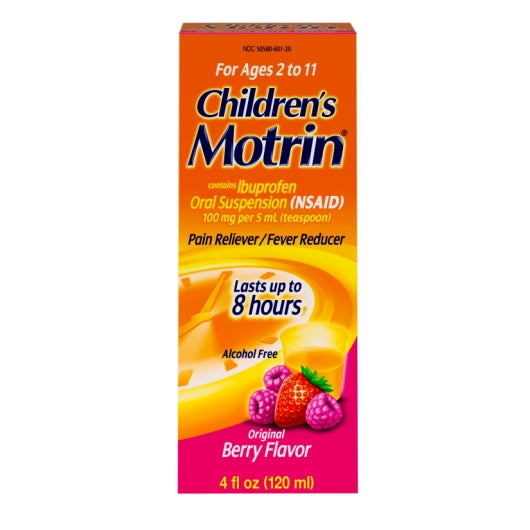 MOTRIN CHILDREN'S BERRY ORAL SUSPENSION IBUPROFEN, 12 - 3 - 4 FO