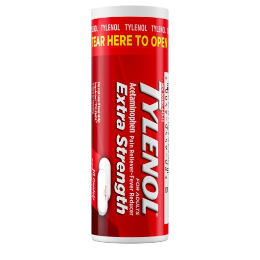 TYLENOL EXTRA STRENGTH CAPLETS, 12 - 12 - 10 CNT