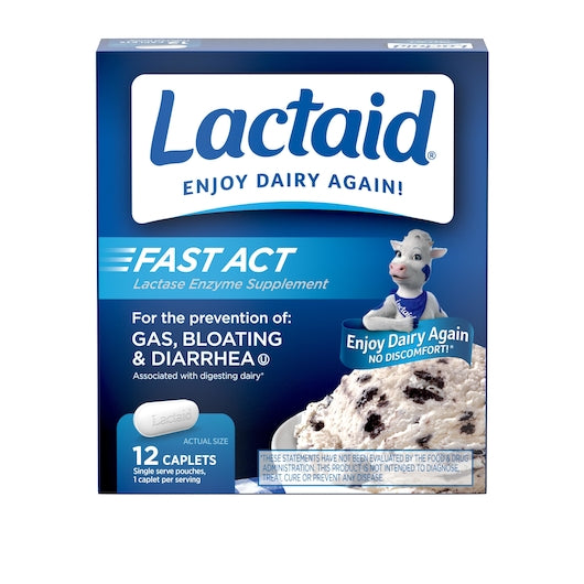 LACTAID FAST ACTION CAPLETS, 12 - 3 - 12 CNT