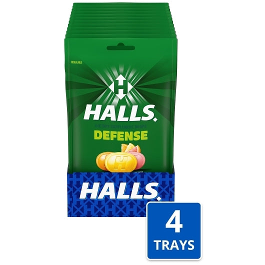 HALLS DEFENSE ASSORTED CITRUS COUGH DROPS 30 PC 4 x 12