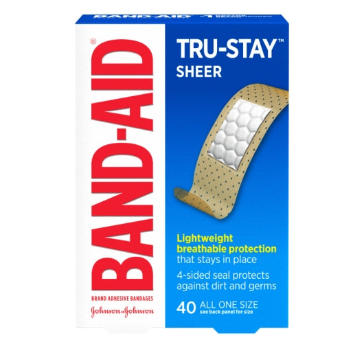 BAND AID SHEER STRIPS, 4 - 5 - 40 CNT