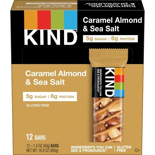 KIND SNACKS HEALTHY SNACKS CARAMEL ALMOND SEASALT SNACK BAR, 6 - 12 - 1.4 OZ