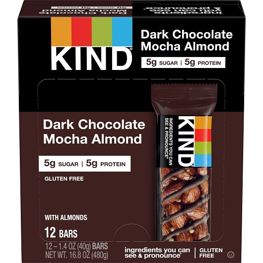 KIND HEALTHY SNACKS BAR DARK CHOCOLATE MOCHA ALMOND BAR 1.4 OUNCES - 12 PER PACK - 6 PACKSPER CASE,