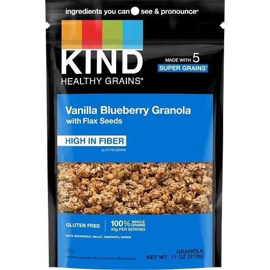 KIND SNACKS GRANOLA BLUEBEERY VANILLA WHOLE GRAIN, 6 - 11 OZ