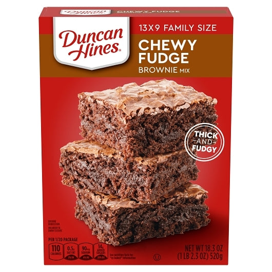 Duncan Hines Chewy Fudge Brownie Mix, 18.3 OZFamily Size Box Brownie Mix (12 Pack)