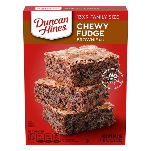 Duncan Hines Chewy Fudge Brownie Mix, 18.3 OZFamily Size Box Brownie Mix (12 Pack)