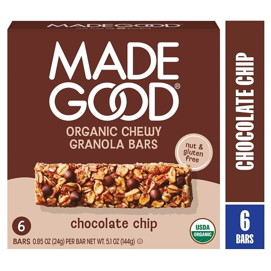 MADEGOOD CHOCOLATE CHIP GRANOLA SNACK BAR, 6 - 6 CNT