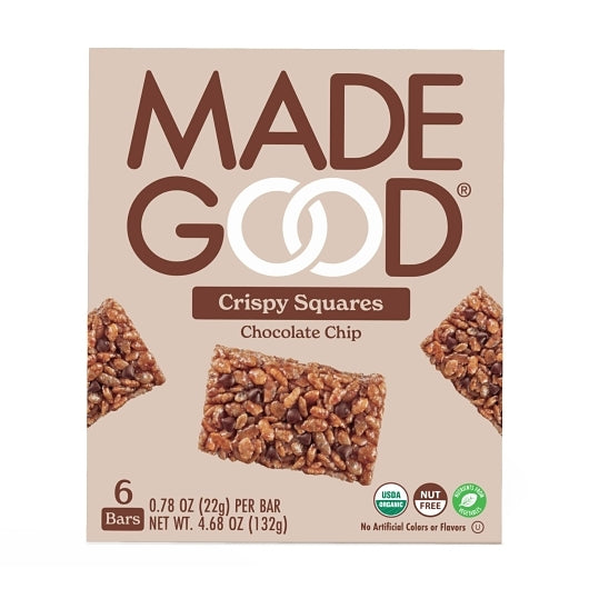 MADEGOOD CHOCOLATE CHIP CRISPY SQUARES, 6 - 6CNT