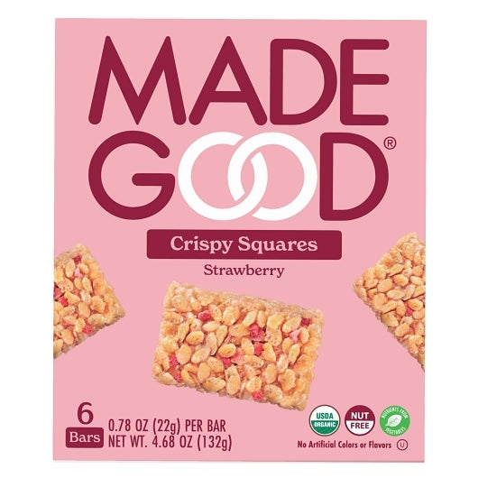 MADEGOOD STRAWBERRY CRISPY SQUARES, 6 - 6  CNT