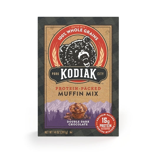 KODIAK CAKES DOUBLE CHOCOLATE POWER BAKE PROTEIN MUFFIN, 6 - 14 OZ