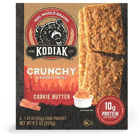 KODIAK CAKES COOKIE BUTTER CRUNCHY GRANOLA BARS, 12 - 9.5 OZ