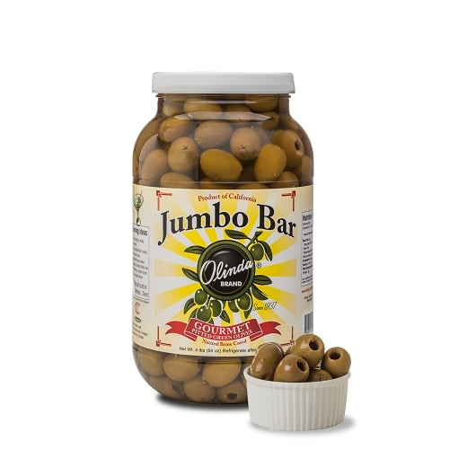 OLINDA JUMBO CALIFORNIA QUEEN PITTED OLIVE 110/120, 4 - 1 GA