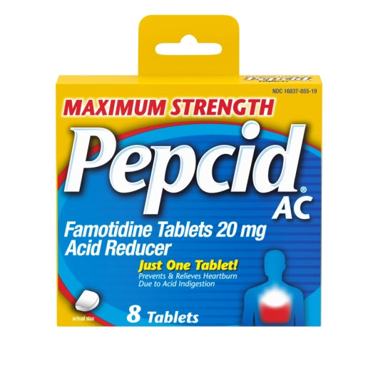 PEPCID AC MAXIMUM STRENGTH ACID REDUCER TABLETS, 6 - 6 - 8 CNT