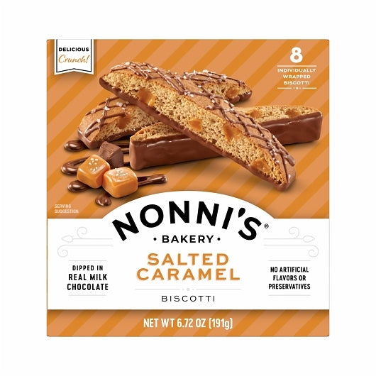 NONNI'S FOOD COMPANY SALTED CARAMEL BISCOTTI COOKIES, 6 - 6.72 OZ