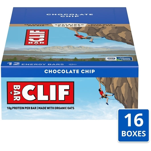 CLIF BAR CHOCOLATE CHIP ENERGY BAR 2.4 OZ 16 x 12