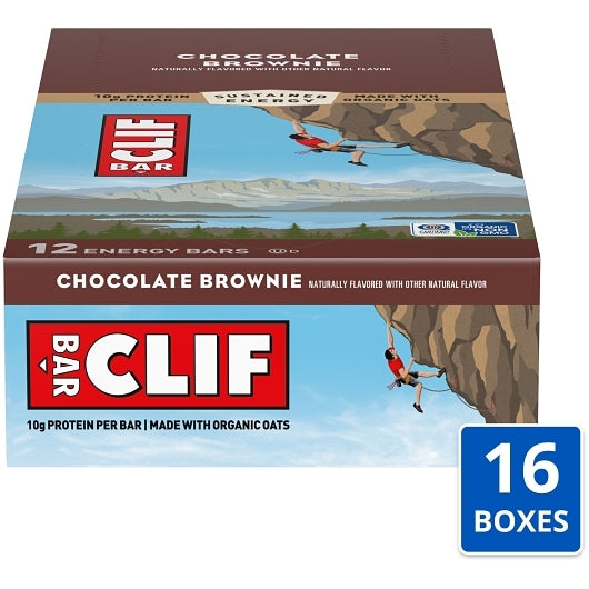 CLIF BAR CHOCOLATE BROWNIE ENERGY BAR 2.4 OZ 16 x 12