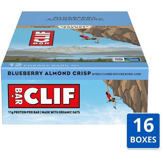 CLIF BAR BLUEBERRY ALMOND CRISP ENERGY BAR 2.4 OZ 16 x 12