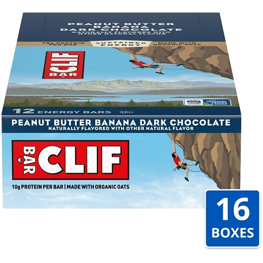 CLIF BAR PEANUT BUTTER BANANA WITH DARK CHOCOLATE ENERGY BAR 2.4 OZ 16 x 12