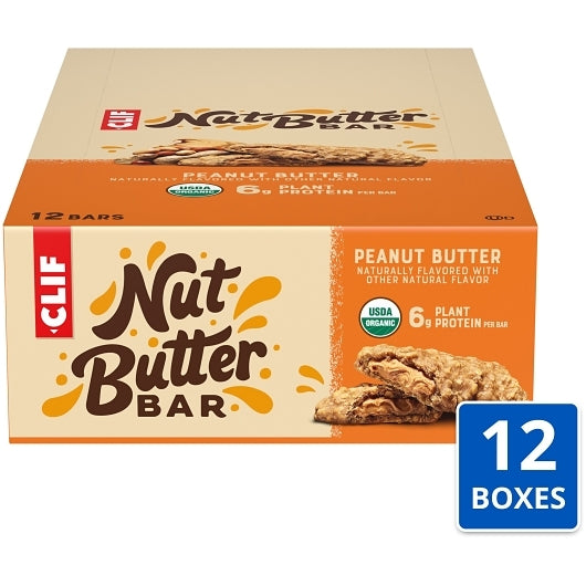 CLIF NUT BUTTER BAR PEANUT BUTTER PLANT PROTEIN BAR 1.76 OZ 12 x 12