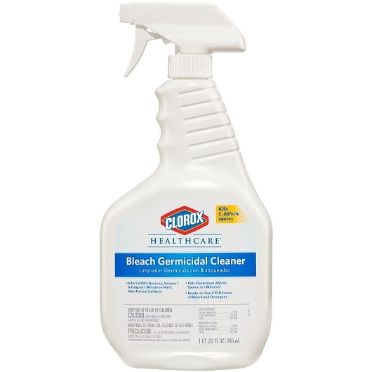 CLOROX HEALTHCARE CLEANER DISINFECTANT WITH BLEACH SPRAY, 6 - 32 FO