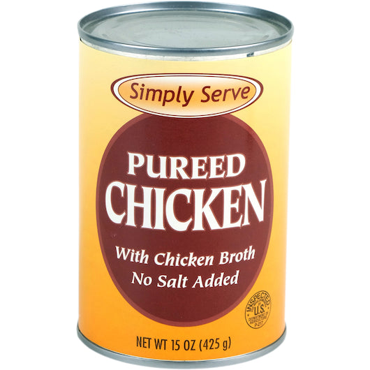 Pureed Chicken With Chicken Broth, No Salt Added