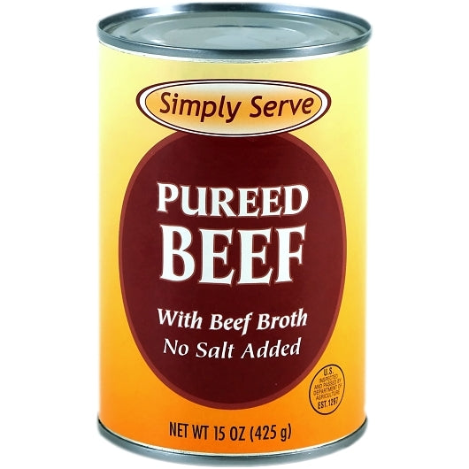 Pureed Beef With Beef Broth, No Salt Added