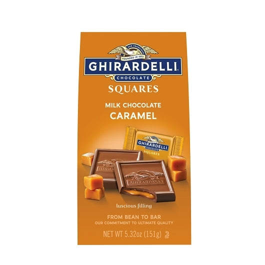 GHIRARDELLI MILK CHOCOLATE AND CARAMEL SQUARE, 6 - 5.32 OZ