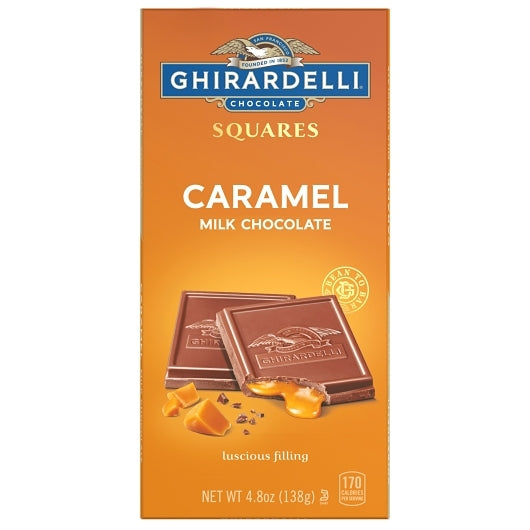 GHIRARDELLI CARAMEL MILK CHOCOLATE SQUARES BAR, 10 - 0.3 LB