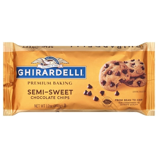 GHIRARDELLI SEMI-SWEET CHOCOLATE BAKING CHIP,12 - 0.76 LB