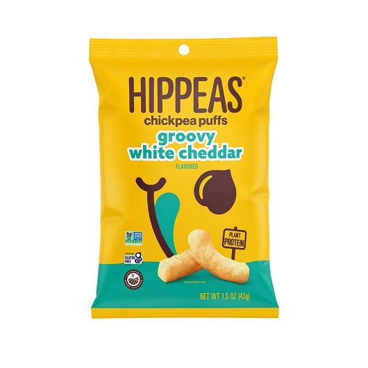 HIPPEAS - 1.5oz Non-GMO Vegan White Cheddar x6 - Mastercase