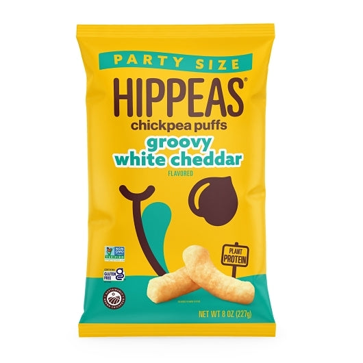 HIPPEAS - Non-GMO Chickpea Puffs -Vegan WhiteCheddar (8oz x 6)