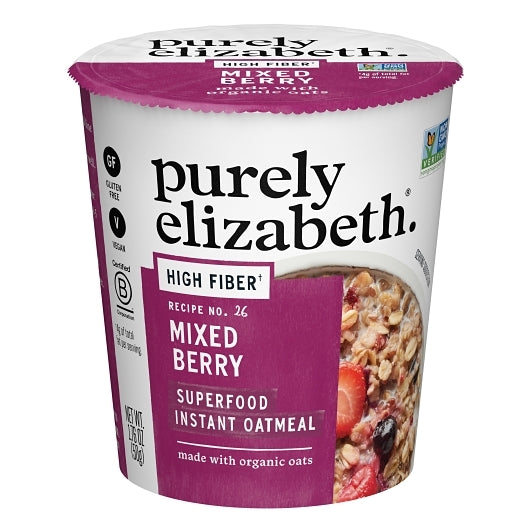 PURELY ELIZABETH MIXED BERRY SUPERFOOD OATMEAL WITH PREBIOTIC FIBER CUP, 12 - 1 EA