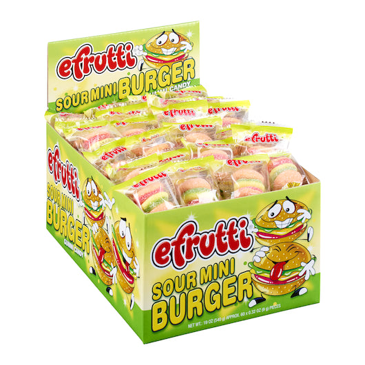 EFRUTTI SOUR MINI BURGER, 8 - 60 - 0.32 OZ