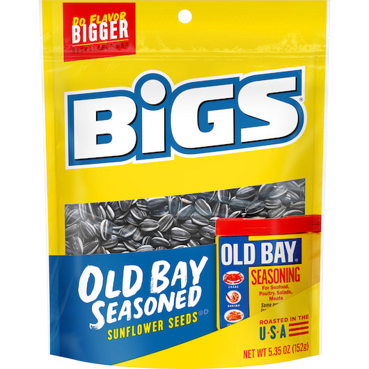 BIGS Old Bay Seasoned Sunflower Seeds, Keto Friendly Snack, 5.35-oz. Bag (Pack of 12)
